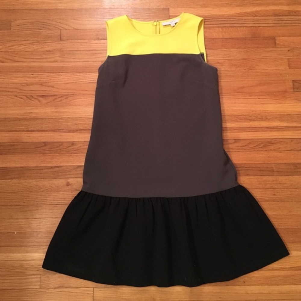 Loft | Colorblock Ruffle Shift Dress - Picture 4 of 8